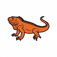 Fototapeta premium Orange iguana illustration. Vector lizard graphic.