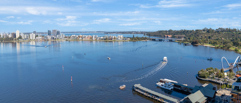 Looking out over the Swan River and South Perth Western Australia