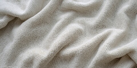 Fototapeta premium Textured White Fabric Draped Softly in Natural Light