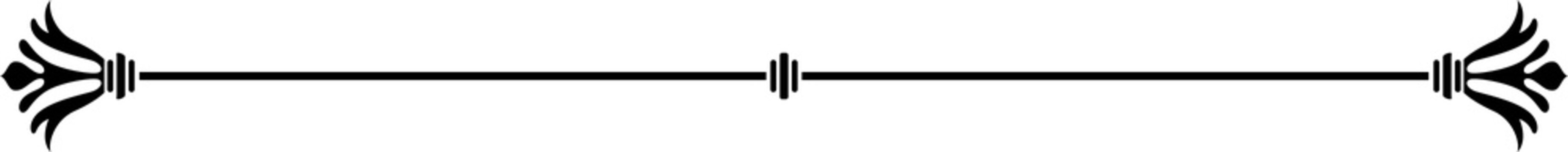 Ornate metal divider line. Decorative border element PNG
