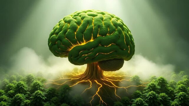 A digital of a brain exploding with vibrant colors and energy, symbolizing the release of intellectual power or enlightenment.