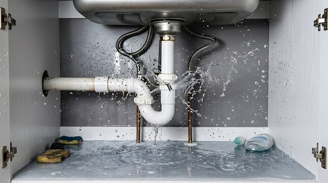 Leaking kitchen sink pipe under the cabinet