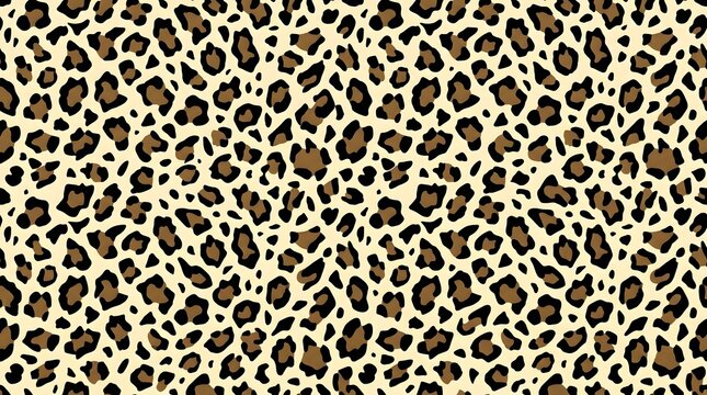Close-up of Leopard Print Pattern with Animal Spots in Tan and Black Colors for Fashion and Wildlife Themes