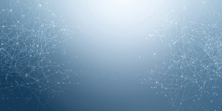 Abstract connected dots and lines on a blue background