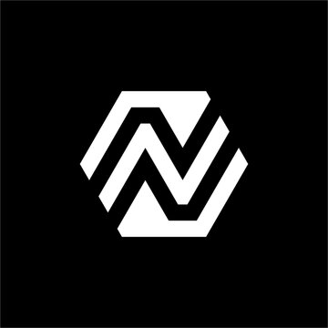 A dynamic, minimalist NN monogram with a strong parallel hexagonal flow. Ideal for sustainable energy, biotech, and innovative tech startups.