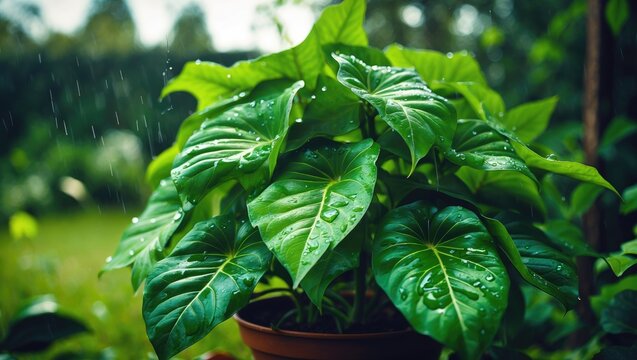 Turmeric, intentionally grown in a pot to facilitate easier access when cooking with this spice.