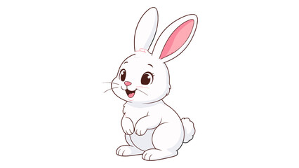 Cute white rabbit cartoon character standing upright © Mark
