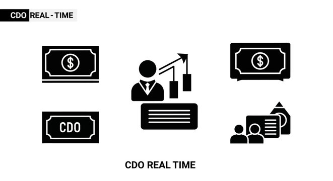CDO Real-Time Finance and Business Management Concept with Dollar Icon and Person Silhouette
