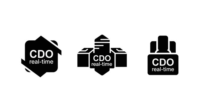 CDO Real-Time Data Analytics Icon - Concept for Chief Digital Officer and Digital Transformation