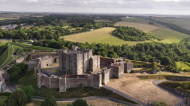 Dover Castle aerial perspective Great Britain historic landmark