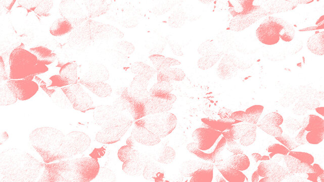 Beautiful soft pink and white pastel clover leaves pattern with a delicate textured finish, romantic and elegant backdrop for spring or feminine branding.