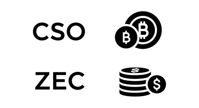 Bold Black Text 'CSO' and 'ZEC' on a White Background