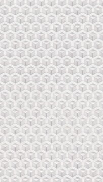 abstract geometric 3d isometric hexagon pattern on light grey background