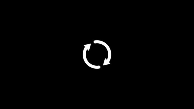 Half circle arrow loading animation rotating smoothly. black background Motion graphics of concept. animation