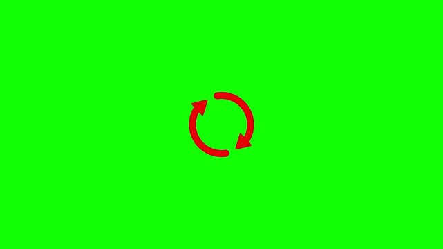 Half circle arrow loading animation rotating smoothly. green background Motion graphics of concept. animation