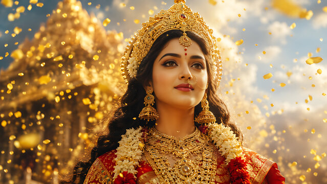 Traditional Durga Pooja Maha Saptami Maha Ashtami Maha Navami Vijayadashami Durga Parvati Lakshmi Background