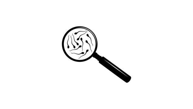 Sperm analysis, black isolated vector silhouette