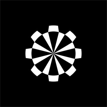 An elegant, minimalist gear logo crafted with sleek dynamic line art. Ideal for premium automotive industries, precision watchmaking, and modern digital software development.