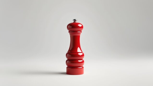 Wooden pepper or salt mill placed against a plain background.