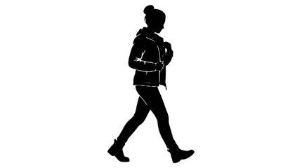Model adjusting jacket zipper silhouette © BlackStarCreations
