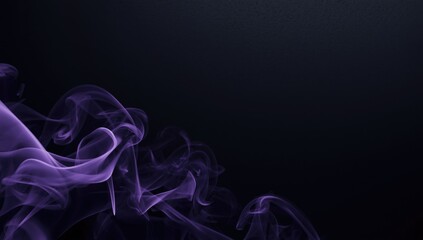 Fototapeta premium Purple Smoke Bellowing in a Dark Background with Soft Curves