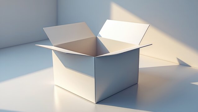Open blank pizza carton box isolated on white background with clipping path