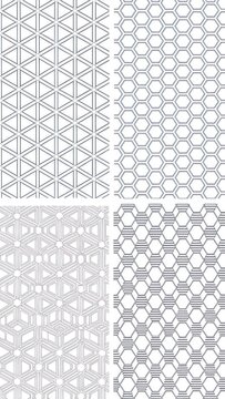 White paper texture with geometric hexagon seamless lattice pattern