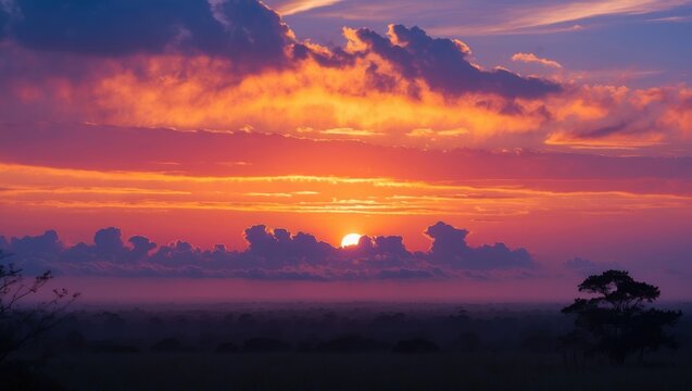 The sky in the southern region transforms into a breathtaking shade of orange during sunset.