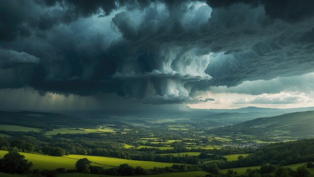 Storm arrives in the town.