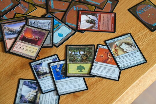 WARSAW, POLAND - MARCH 19, 2026: Magic the Gathering cards, a famous collectible card game published by Wizards of the Coast.