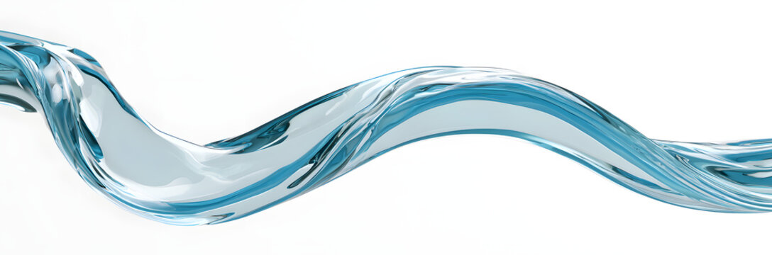 Clear glassy ripple strand Fluid movement curve form