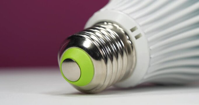 LED lamp with E27 base, close-up shot video