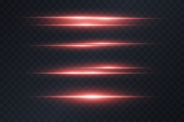 Obraz premium Red glowing lines forming a blurred movement and speed effect on a transparent background
