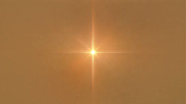 Single Large Golden Star Radiating Warm Glowing Light on Transparent Background, Symbolic Full HD Motion Graphic Element