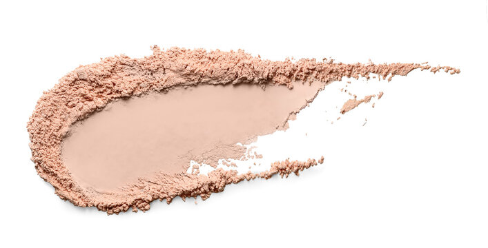 Makeup foundation compact powder swatch on white or transparent background