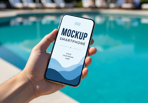 Mobile phone summer time screen mockup