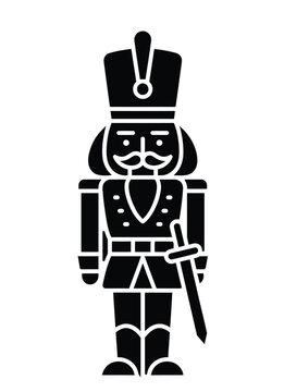Black nutcracker soldier with sword