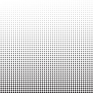 Modern Geometric Halftone with Triangle Gradient, Minimalist Black Halftone Triangle Pattern