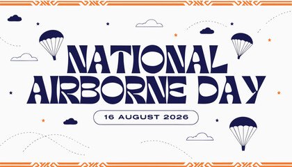 Obraz premium Creative graphic design for national airborne day celebration in august