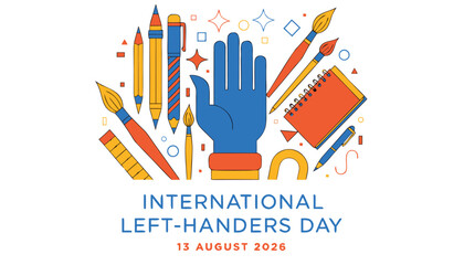 Obraz premium Decorative flat design illustration celebrating international left handers day awareness event