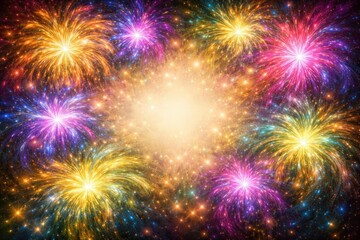 Fototapeta premium Colorful Abstract Star Burst Explosion - Digital Art, Cosmic Background, Vibrant Colors
