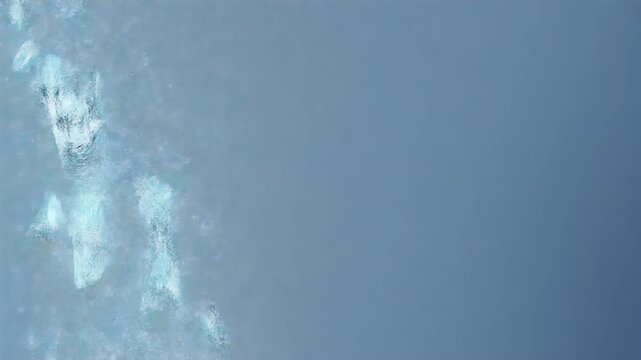 Small Irregular Ice Particles Floating and Colliding in Water on Transparent Background, Realistic Full HD Motion Overlay