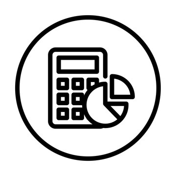 Calculator with Pie Chart Financial Accounting Icon