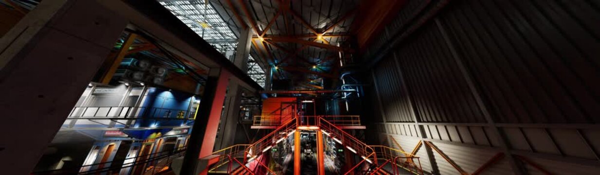 3d factory scene