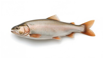 Obraz premium Freshwater Fish Isolated on White - Natural Colors, Side View