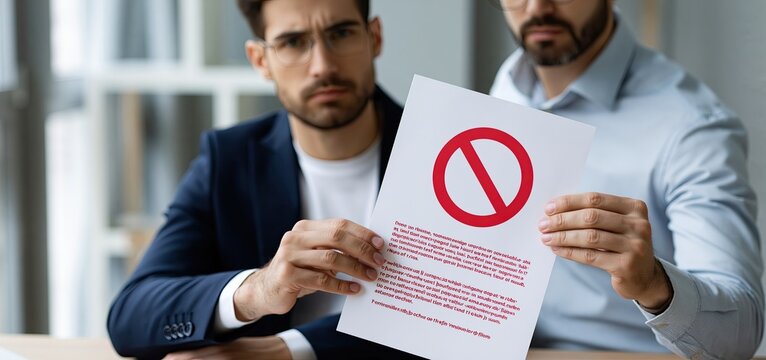 In a contemporary office, a professional highlights new compliance rules and risk management policies.