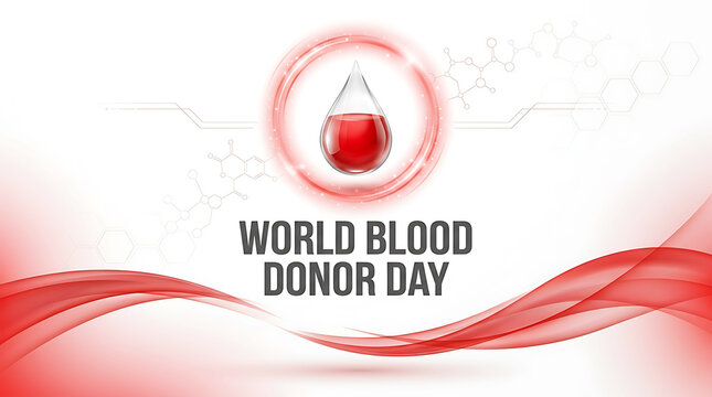 World blood donor day concept with red drop icon