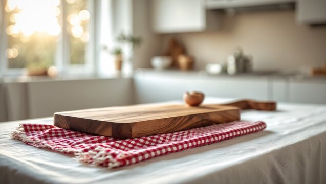 Table covered with a tablecloth, enhancing its appearance and protection.