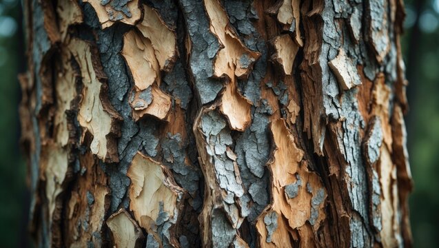 Tree bark texture as a background, showcasing natural patterns and rugged surface details.