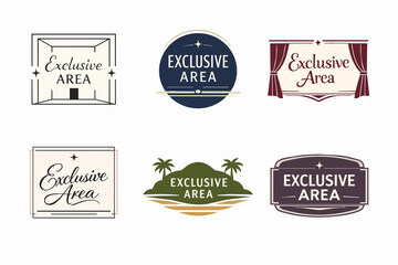 Obraz premium Exclusive area logos set displaying premium access, vip experiences, and luxurious design elements